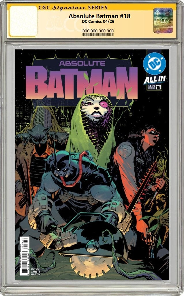 11/03/2026 ABSOLUTE BATMAN #18 CVR A NICK DRAGOTTA CGC SS SIGNED BY SCOTT SNYDER