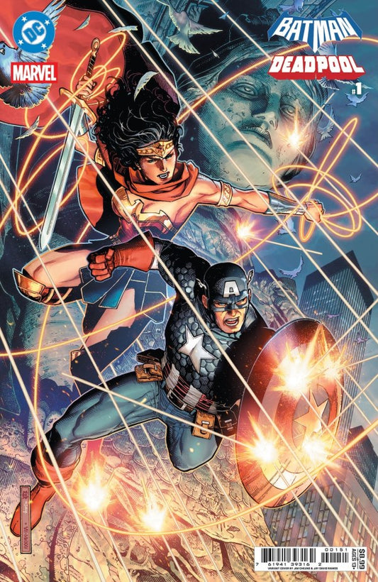 19/11/2025 DC MARVEL BATMAN DEADPOOL #1 CVR E JIM CHEUNG WONDER WOMAN CAPTAIN AMERICA CARD STOCK VARIANT