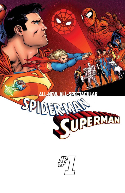 15/04/2026 MARVEL/DC: SPIDER-MAN/SUPERMAN #1 1:25 GIUSEPPE CAMUNCOLI WRAPAROUND HOMAGE VARIANT
