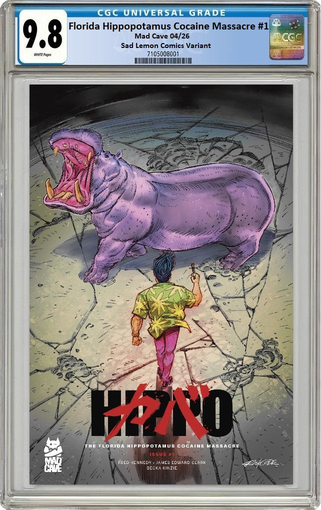 FLORIDA HIPPOPOTAMUS COCAINE MASSACRE #1 REDCODE AKIRA HOMAGE CARDSTOCK VARIANT LIMITED TO 350 COPIES CGC 9.8 PREORDER