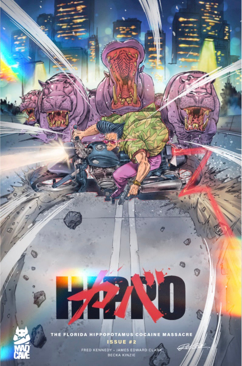 FLORIDA HIPPOPOTAMUS COCAINE MASSACRE #2 REDCODE AKIRA BIKE SLIDE HOMAGE FOIL VARIANT LIMITED TO 150 COPIES