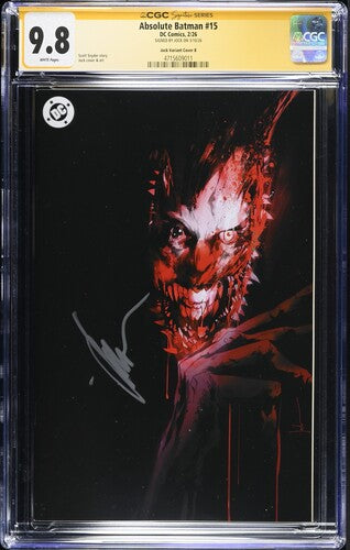 ABSOLUTE BATMAN #15 1:50 JOCK VARIANT CGC SS 9.8 SIGNED BY JOCK