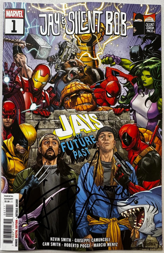 JAY & SILENT BOB: JAYS OF FUTURE PAST #1  DOUBLE SIGNED BY KEVIN SMITH & JASON MEWES W/COA
