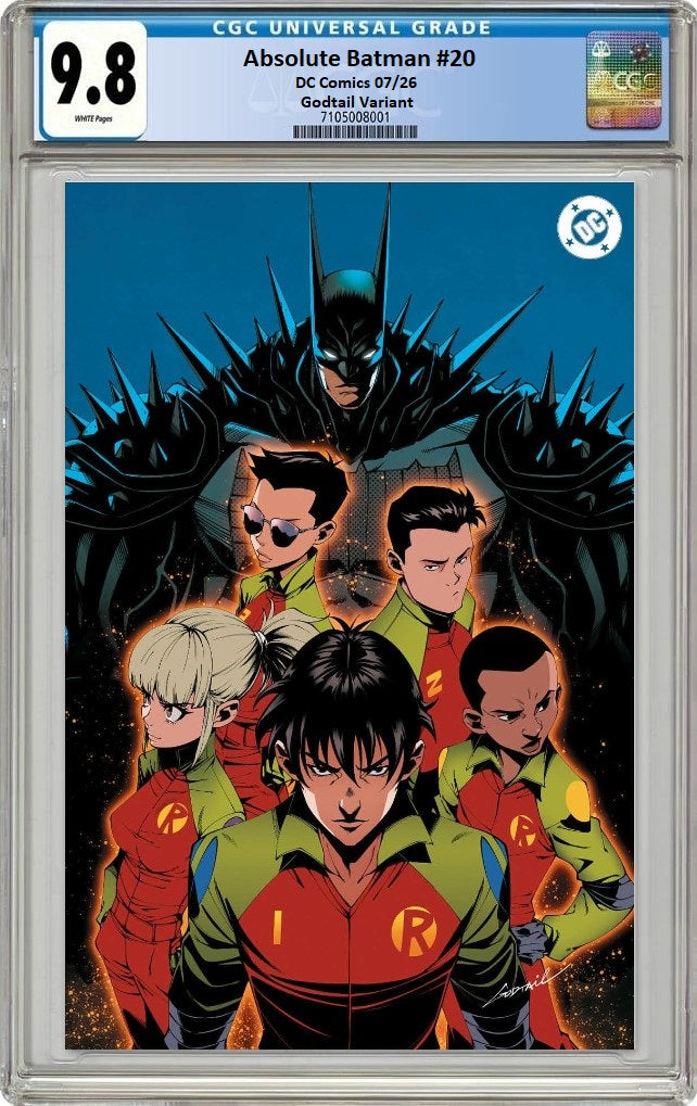 ABSOLUTE BATMAN #20 GODTAIL 'ROBINS' VIRGIN VARIANT LIMITED TO 750 COPIES CGC 9.8 PREORDER