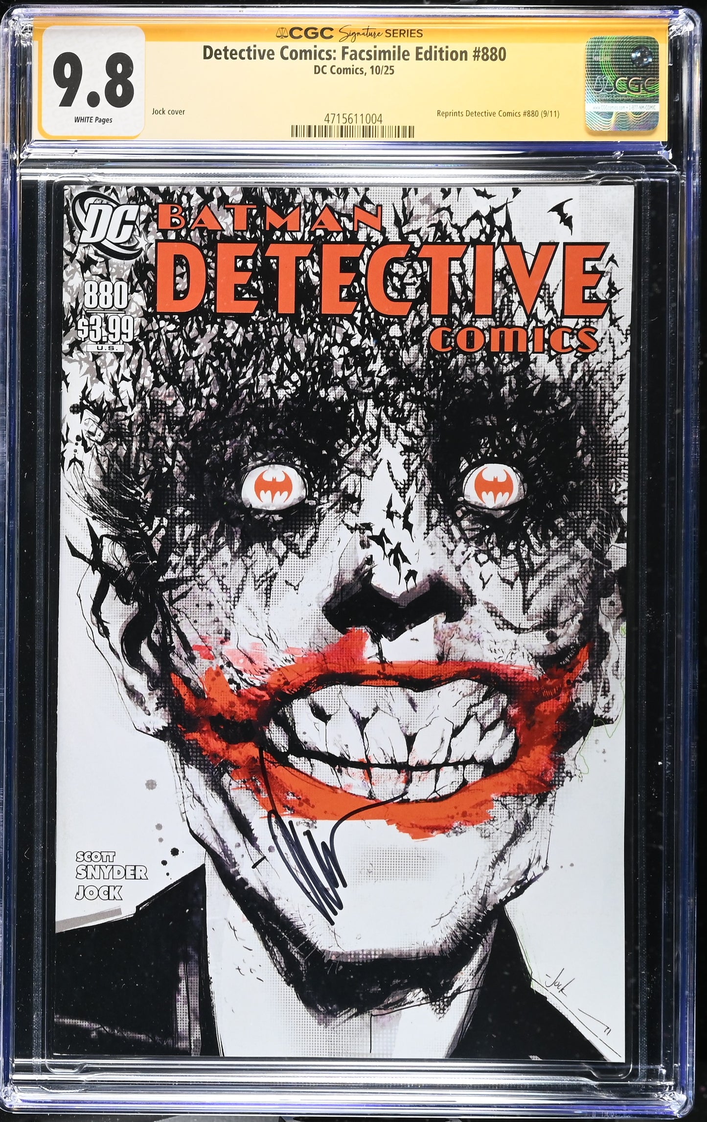 DETECTIVE COMICS #880 FACSIMILE EDITION CVR A JOCK CGC SS 9.8
