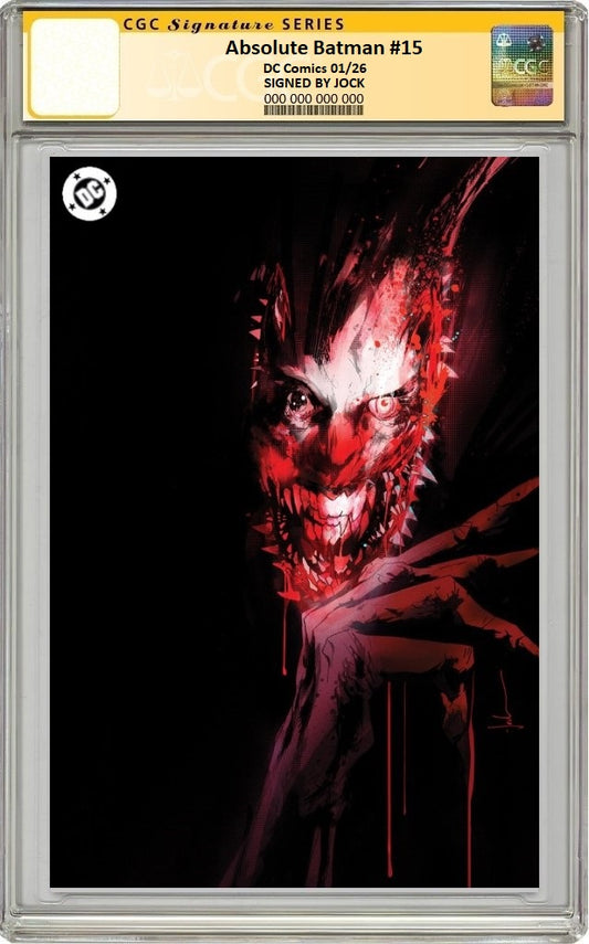 ABSOLUTE BATMAN #15 1:50 JOCK VARIANT CGC SS SIGNED BY JOCK