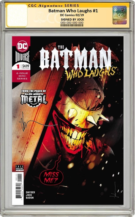 BATMAN WHO LAUGHS #1 SCOTT SNYDER/JOCK - 1ST PRINT CGC SS PREORDER