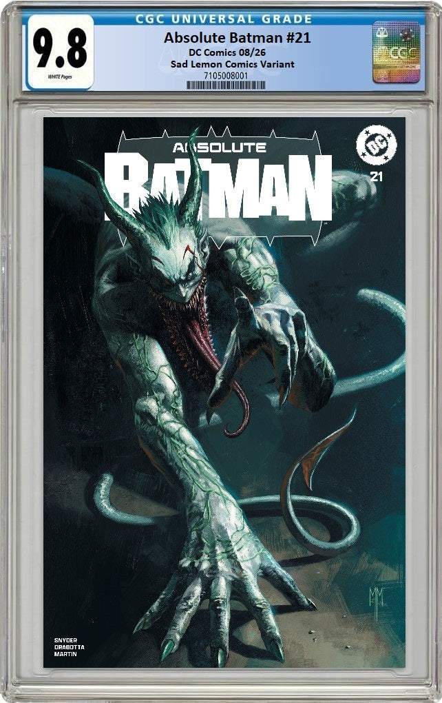 ABSOLUTE BATMAN #21 MARCO MASTRAZZO TRADE DRESS VARIANT LIMITED TO 2500 COPIES CGC 9.8 PREORDER
