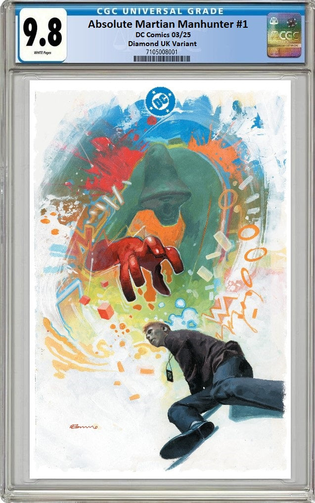 ABSOLUTE MARTIAN MANHUNTER #1 FABRIZIO DE TOMMASO UK EXCLUSIVE 1:5 FULL BLEED VIRGIN VARIANT CGC 9.8 PREORDER - GHOST BOOK, RAREST AMM #1 COVER