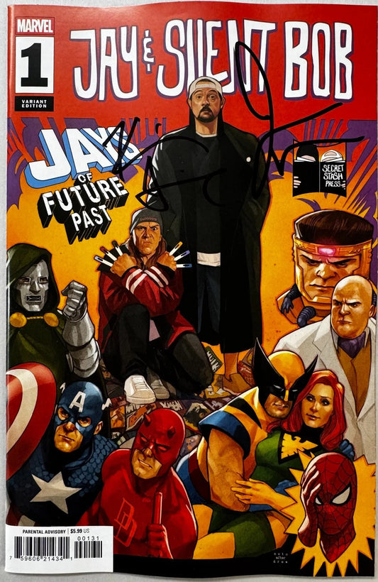JAY & SILENT BOB: JAYS OF FUTURE PAST #1 PHIL NOTO HOMAGE VARIANT DOUBLE SIGNED BY KEVIN SMITH & JASON MEWES W/COA
