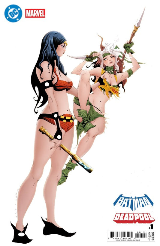 19/11/2025 DC MARVEL BATMAN DEADPOOL #1 CVR J JAE LEE BIG BARDA SAVAGE LAND ROGUE CARD STOCK VARIANT