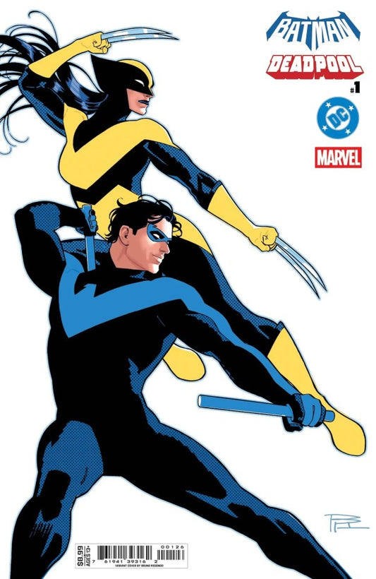 19/11/2025 DC MARVEL BATMAN DEADPOOL #1 CVR O BRUNO REDONDO NIGHTWING X-23 CARD STOCK VARIANT