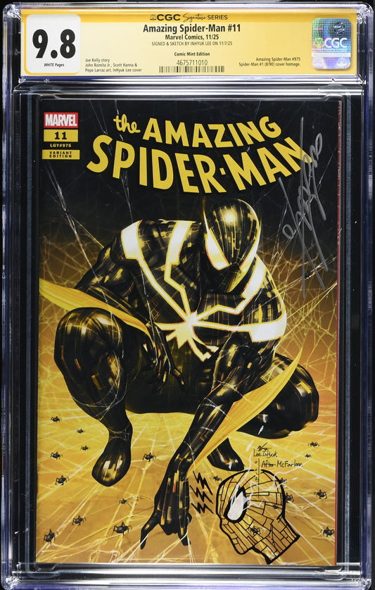 AMAZING SPIDER-MAN #11 INHYUK LEE NYCC 2025 TECHNARCHNID SUIT VARIANT LIMITED TO 800 COPIES CGC 9.8 REMARK