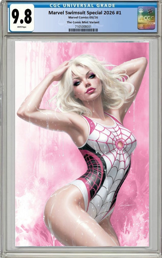 MARVEL SWIMSUIT SPECIAL: BRAND NEW BEACH DAY #1 NATALI SANDERS NYCC 2026 PINK VIRGIN VARIANT LIMITED TO 800 COPIES CGC 9.8 PREORDER