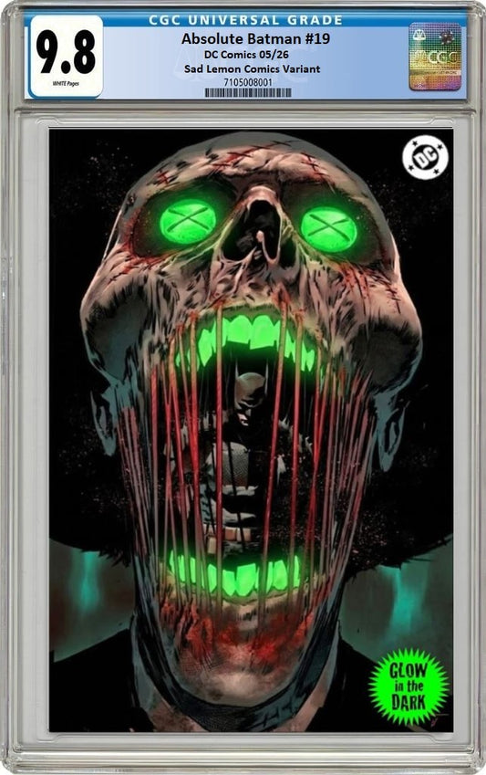 ABSOLUTE BATMAN #19 RAFA SANDOVAL GLOW IN THE DARK VIRGIN VARIANT LIMITED TO 800 COPIES CGC 9.8 PREORDER