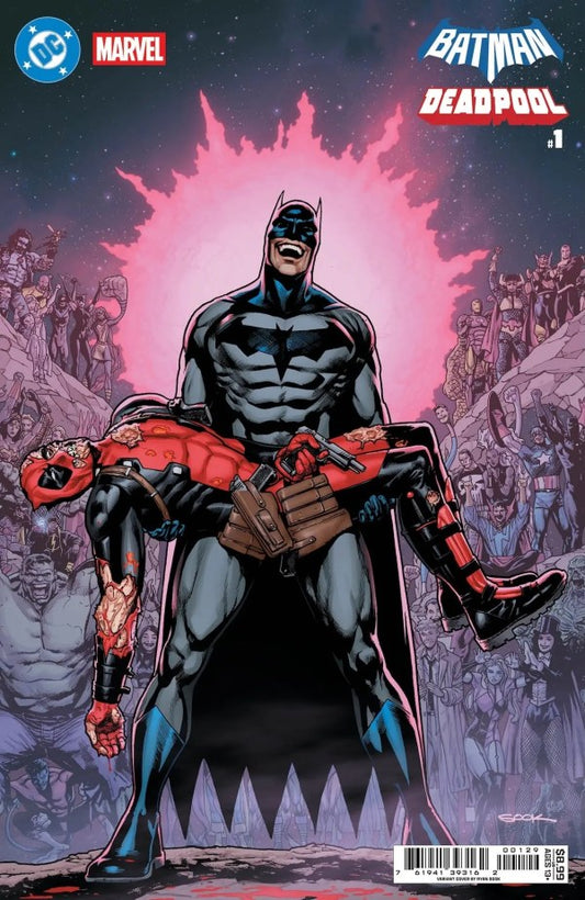 19/11/2025 DC MARVEL BATMAN DEADPOOL #1 CVR R RYAN SOOK CRISIS ON INFINITE EARTHS 7 HOMAGE CARD STOCK VARIANT