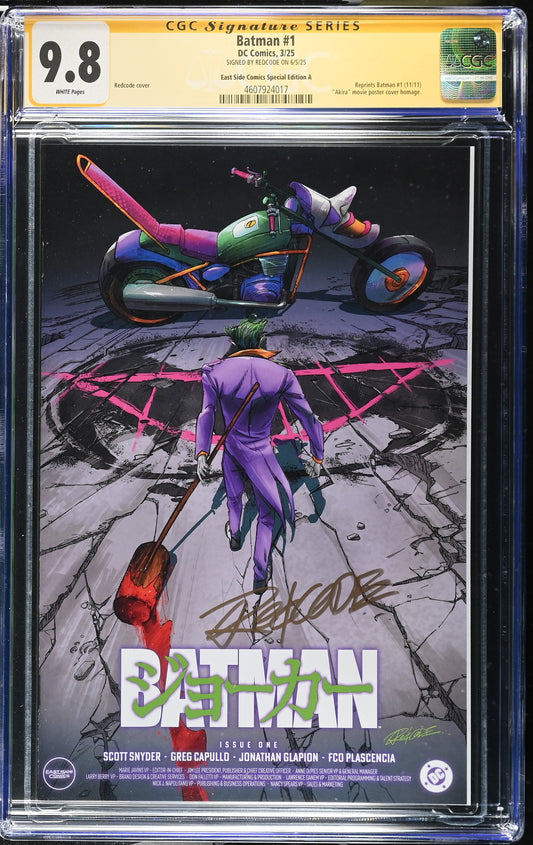 BATMAN (NEW 52) #1 REDCODE 'JOKER AKIRA HOMAGE' LIMITED TO 2000 COPIES CGC SS 9.8