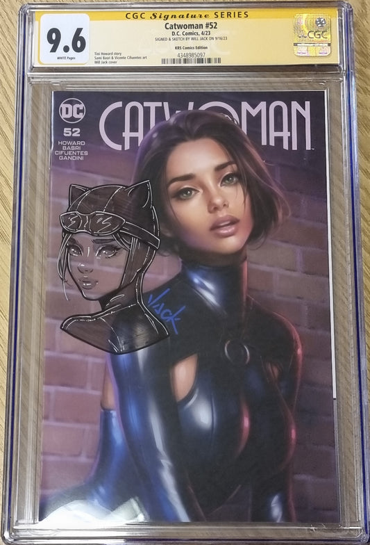 CATWOMAN #52 WILL JACK VARIANT LIMITED TO 800 COPIES WITH NUMBERED COA CGC REMARK 9.6