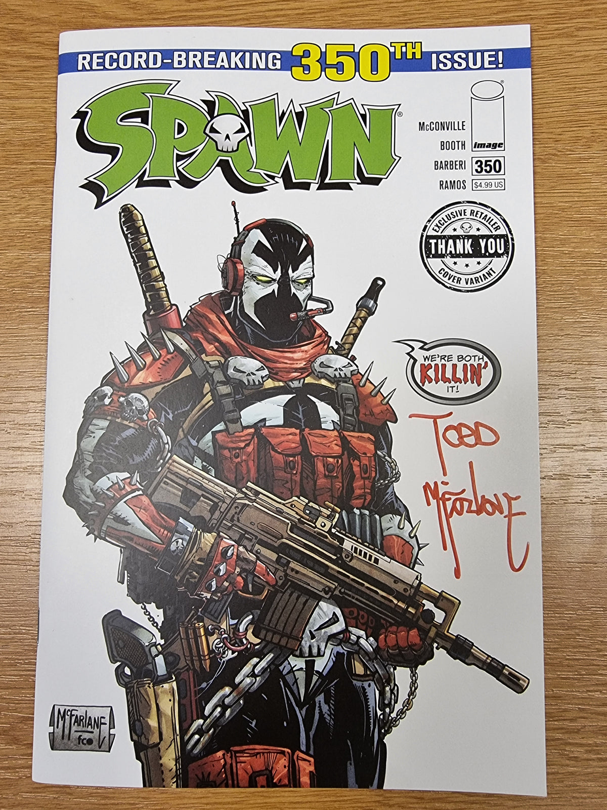 SPAWN #350 SIGNED TODD MCFARLANE THANK YOU VARIANT – SAD LEMON COMICS