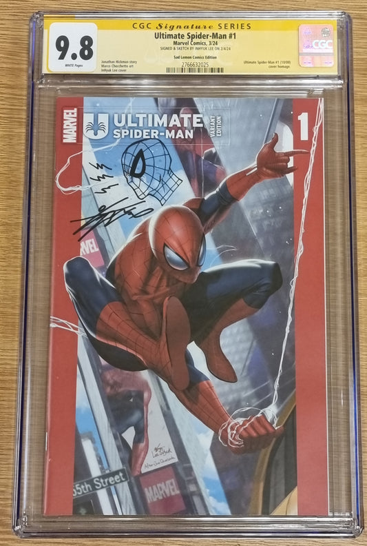 ULTIMATE SPIDER-MAN #1 INHYUK LEE 1ST PRINT HOMAGE VARIANT LIMITED TO 600 COPIES WITH NUMBERED COA CGC REMARK 9.8