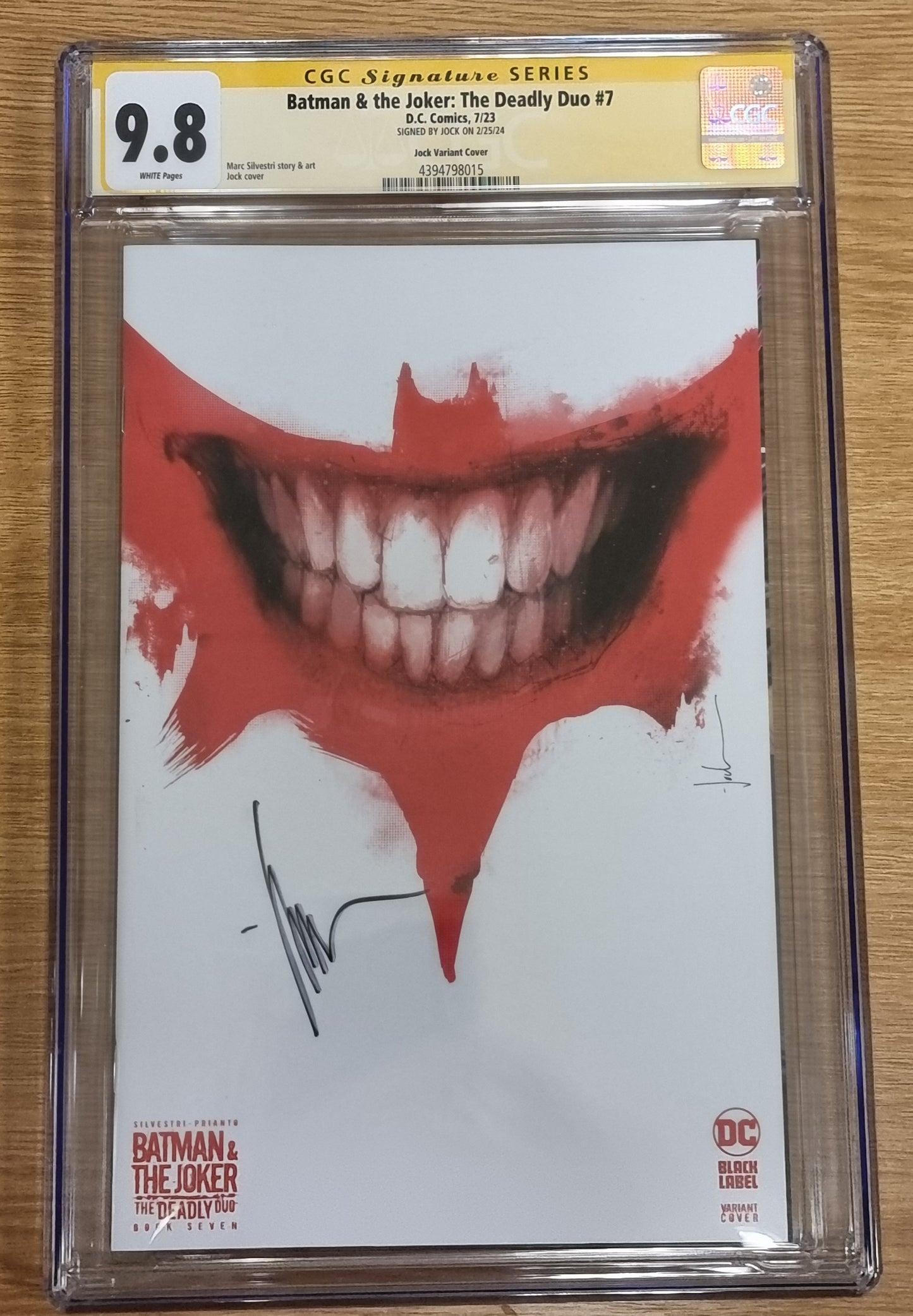 BATMAN & THE JOKER: THE DEADLY DUO #7 JOCK VARIANT CGC SS 9.8