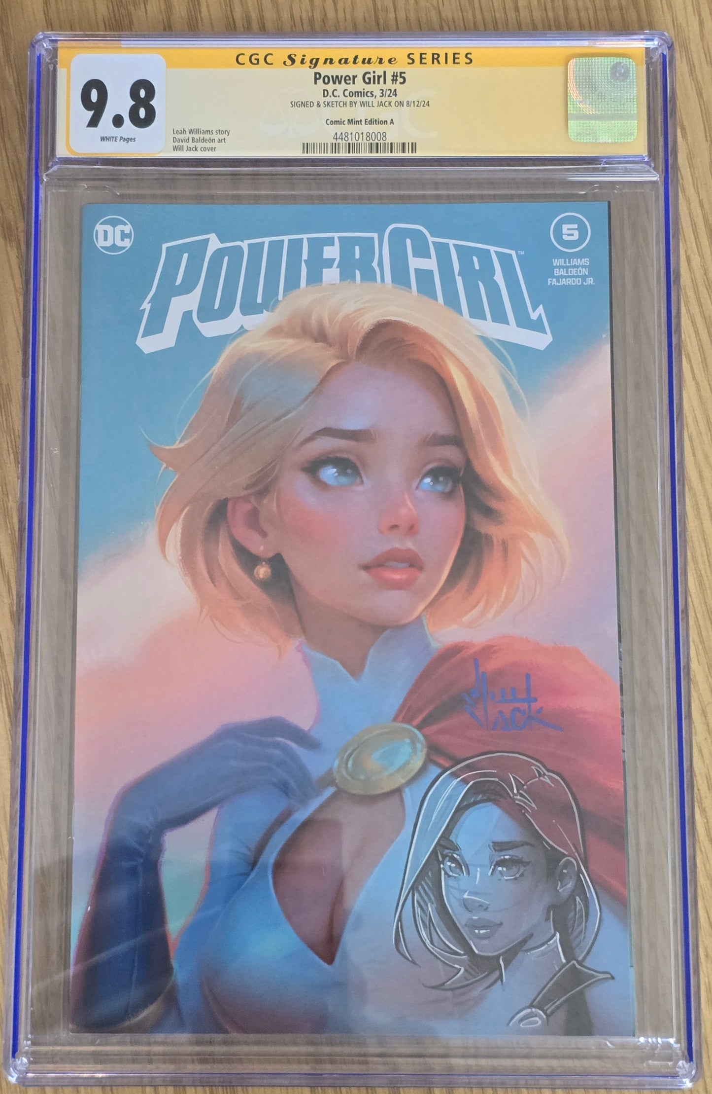 POWER GIRL #5 WILL JACK TRADE DRESS VARIANT LIMITED TO 3000 COPIES CGC REMARK 9.8
