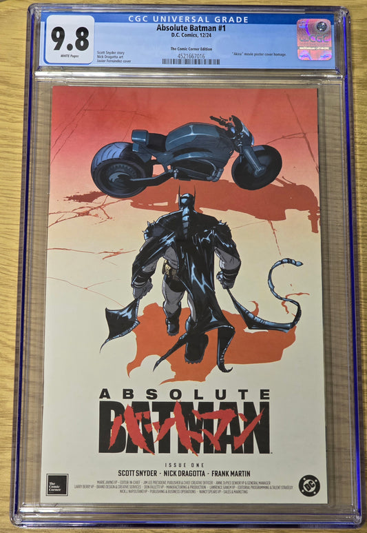 ABSOLUTE BATMAN #1 NYCC 2024 JAVI FERNANDEZ AKIRA HOMAGE VARIANT LIMITED TO 1000 COPIES CGC 9.8