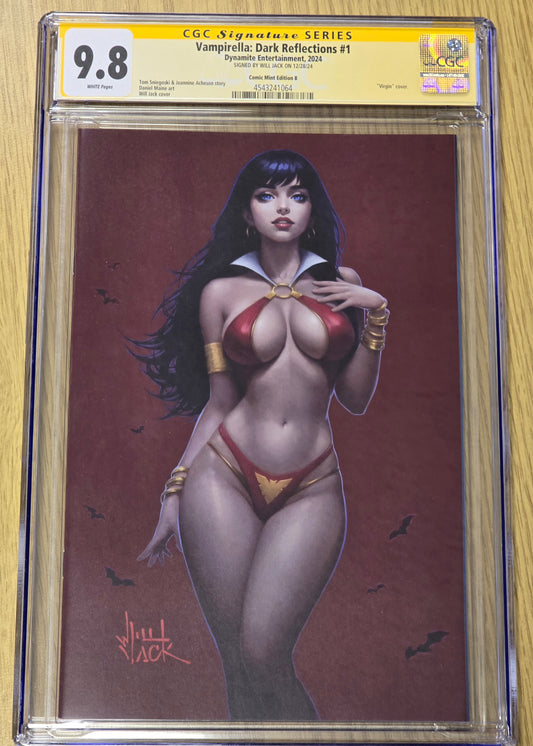 VAMPIRELLA DARK REFLECTIONS #1 WILL JACK RED VIRGIN VARIANT LIMITED TO 750 COPIES CGC SS 9.8