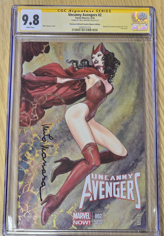 UNCANNY AVENGERS #2 MILO MANARA FOIL VARIANT LIMITED TO 1000 COPIES CGC SS 9.8