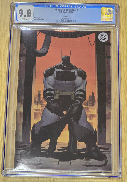 ABSOLUTE BATMAN #1 NICK DRAGOTTA FOIL VIRGIN VARANT CGC 9.8