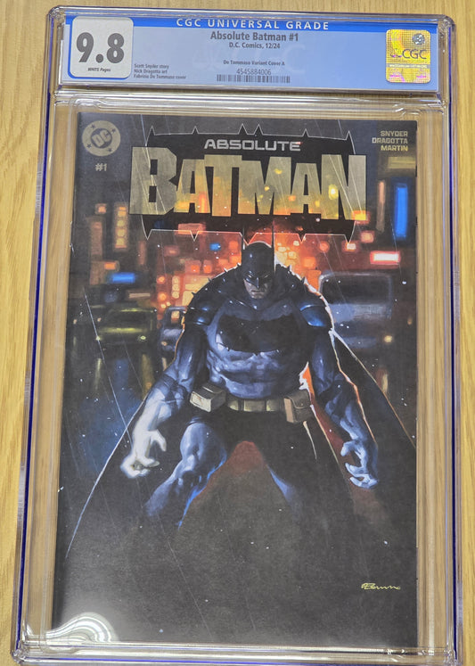 ABSOLUTE BATMAN #1  FABRIZIO DE TOMMASO UK EXCLUSIVE LIMITED TO 1000 COPIES CGC 9.8