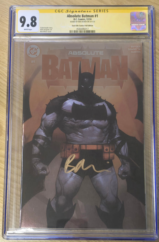 ABSOLUTE BATMAN #1 BEN OLIVER SPOT FOIL VARIANT LIMITED TO 800 COPIES CGC SS 9.8