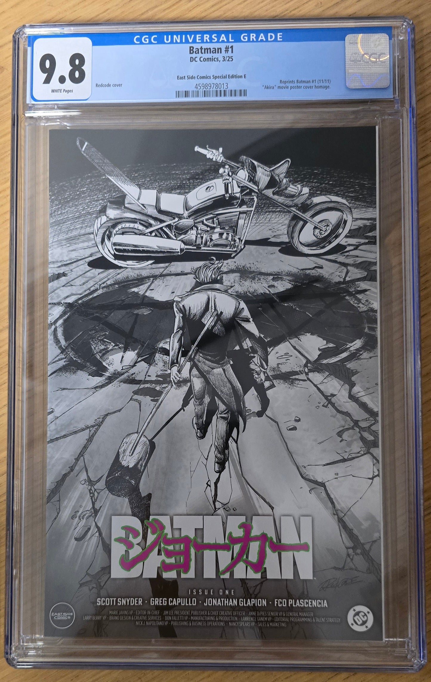 BATMAN (NEW 52) #1 REDCODE MEGACON 2025 ‘JOKER AKIRA HOMAGE SKETCH VARIANT LIMITED TO 800 COPIES CGC 9.8