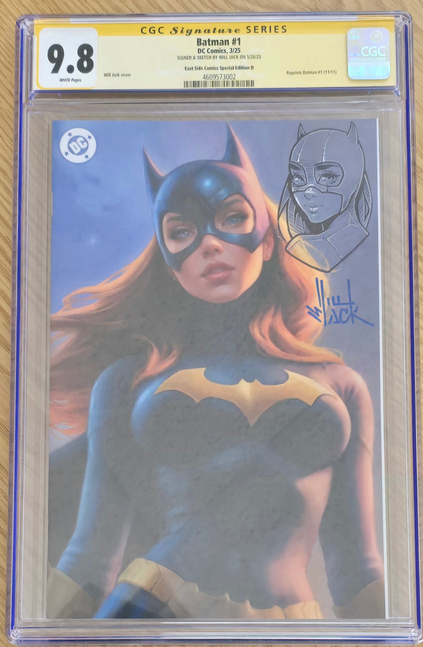 BATMAN (NEW 52) #1 WILL JACK ZOOMED IN VIRGIN VARIANT LIMITED TO 1000 COPIES CGC REMARK 9.8