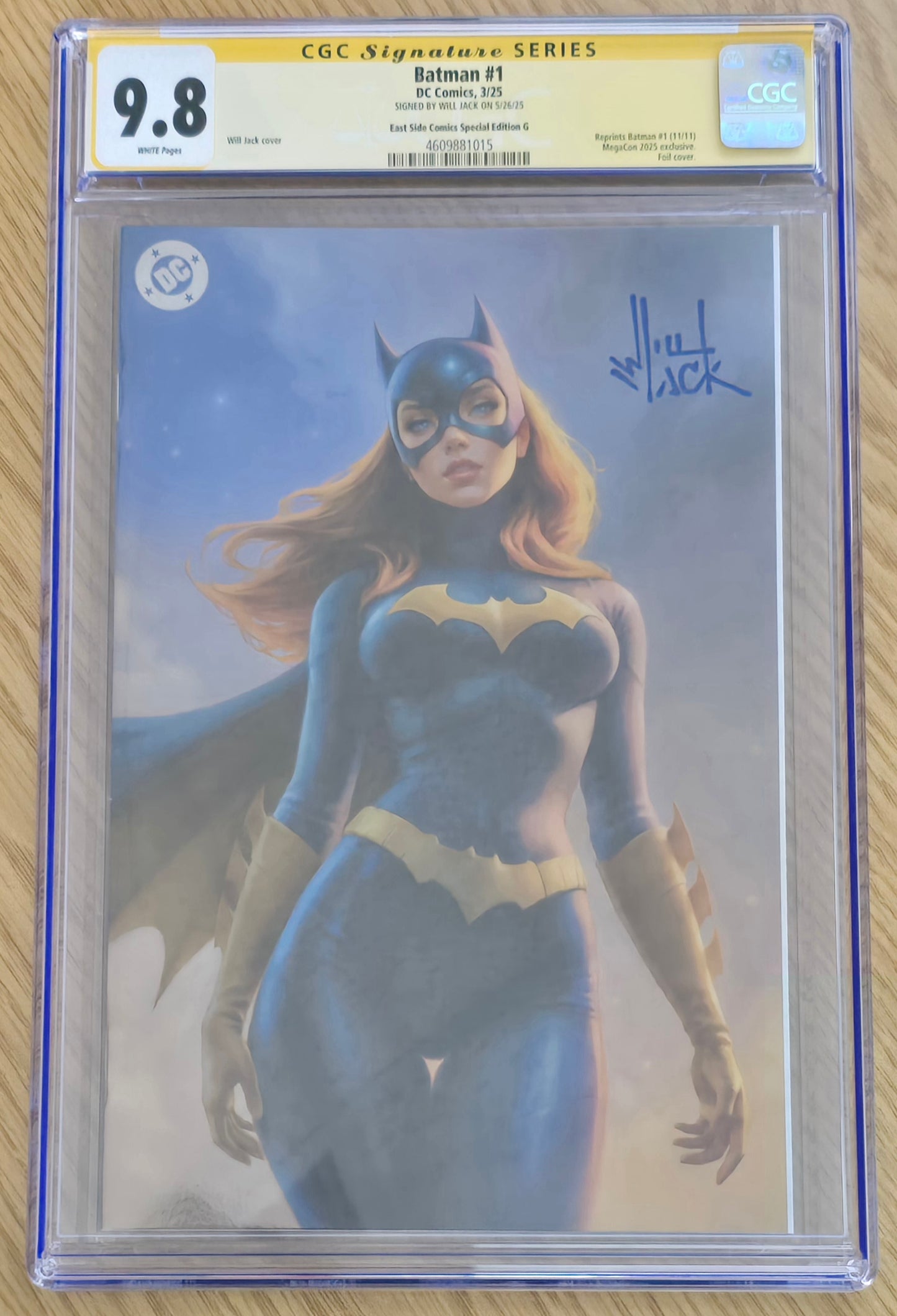 BATMAN (NEW 52) #1 WILL JACK MEGACON 2025 FOIL VIRGIN FOIL LIMITED TO 500 COPIES CGC SS 9.8