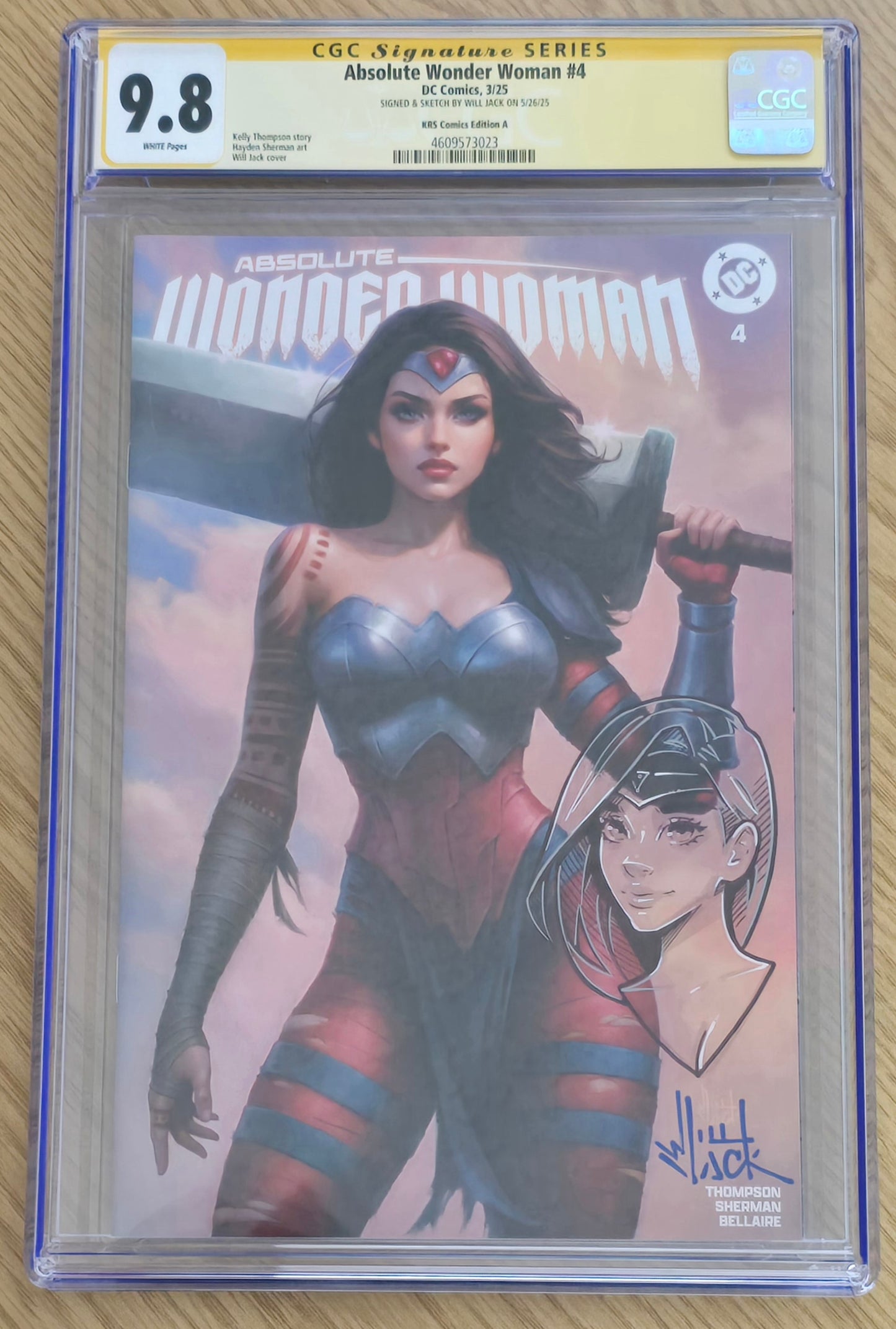 ABSOLUTE WONDER WOMAN #4 WILL JACK TRADE DRESS VARIANT LIMITED TO 1500 COPIES CGC REMARK 9.8