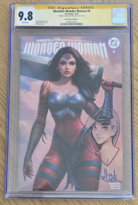 ABSOLUTE WONDER WOMAN #4 WILL JACK TRADE DRESS VARIANT LIMITED TO 1500 COPIES CGC REMARK 9.8