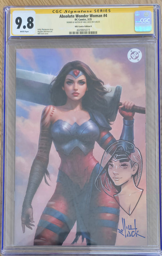 ABSOLUTE WONDER WOMAN #4 WILL JACK VIRGIN VARIANT LIMITED TO 1000 COPIES CGC REMARK 9.8