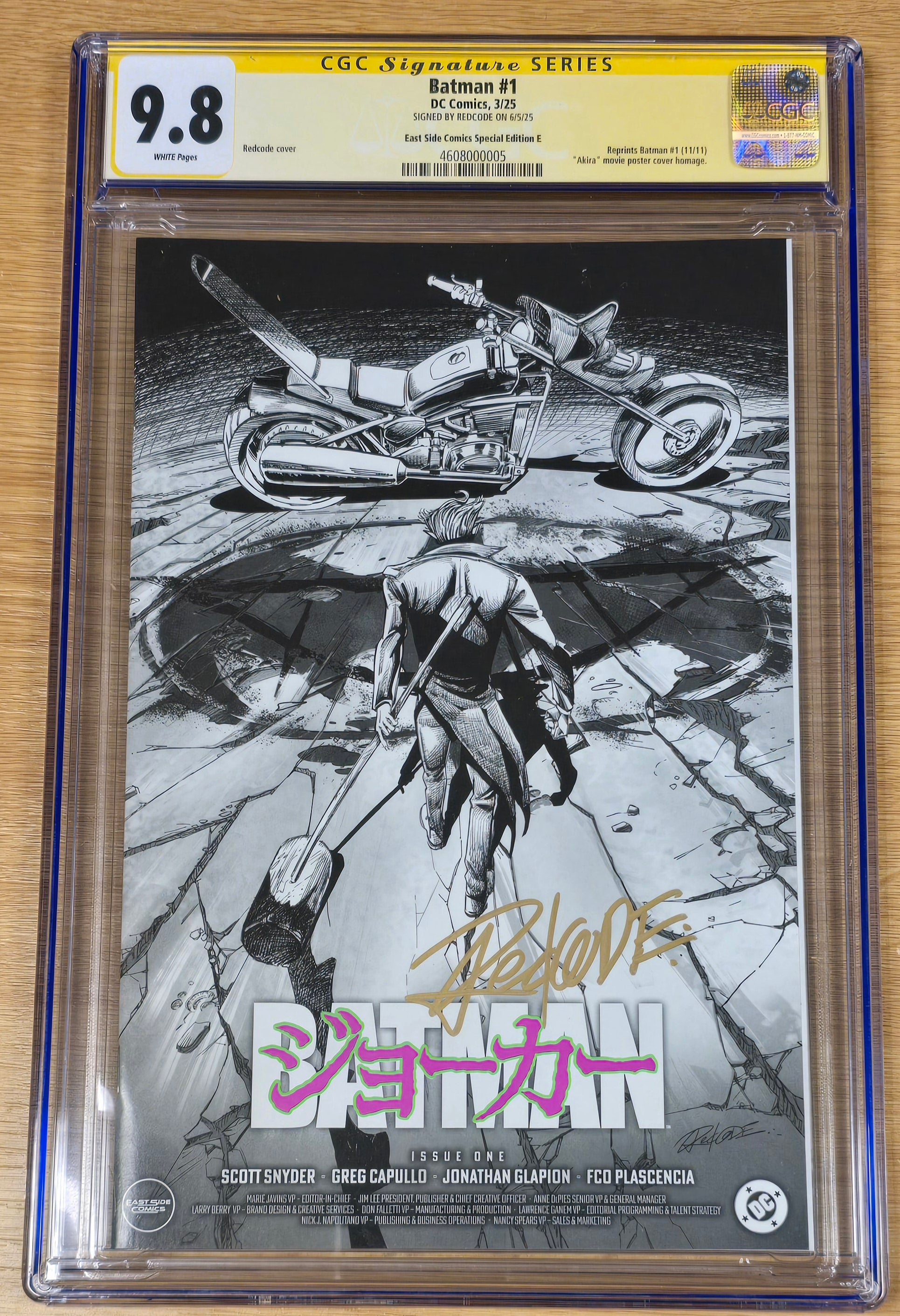 BATMAN (NEW 52) #1 REDCODE MEGACON 2025 ‘JOKER AKIRA HOMAGE SKETCH VARIANT LIMITED TO 800 COPIES CGC SS 9.8 - SAD LEMON COMICS