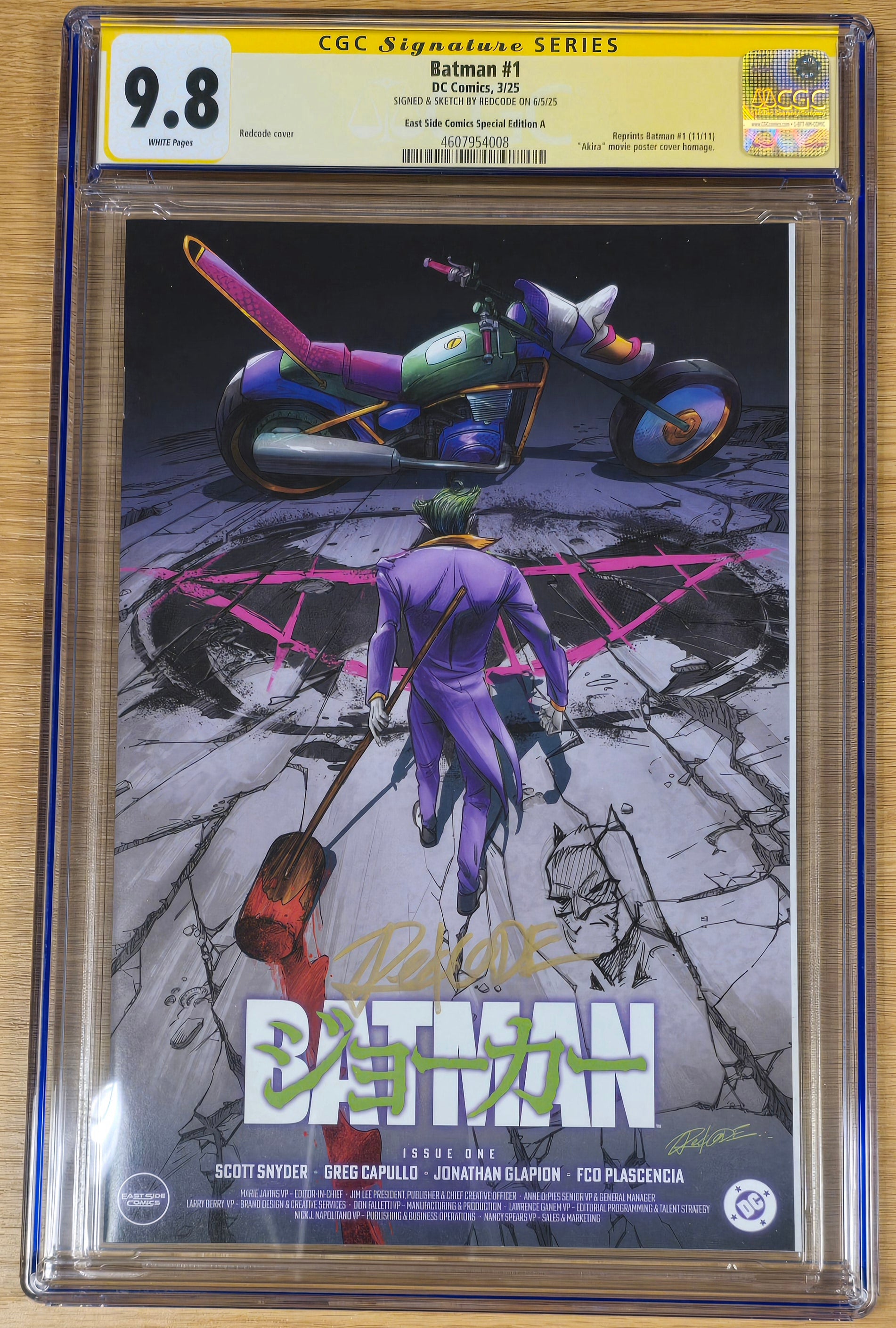BATMAN (NEW 52) #1 REDCODE 'JOKER AKIRA HOMAGE' LIMITED TO 2000 COPIES CGC REMARK 9.8 - SAD LEMON COMICS
