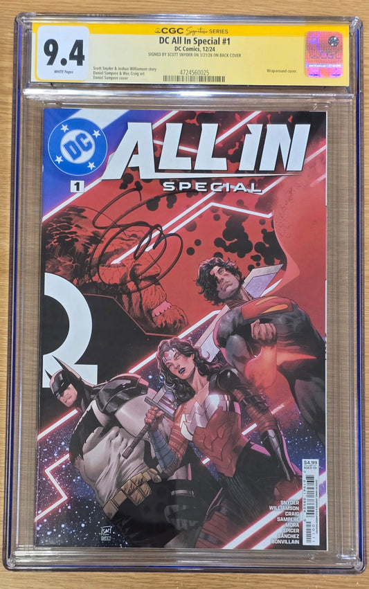 DC ALL IN SPECIAL #1  CVR A DANIEL SAMPERE WRAPAROUND 1ST PRINT CGC SS 9.4 SIGNED BY SCOTT SNYDER