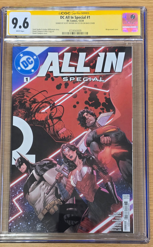 DC ALL IN SPECIAL #1  CVR A DANIEL SAMPERE WRAPAROUND 1ST PRINT CGC SS 9.6 SIGNED BY SCOTT SNYDER