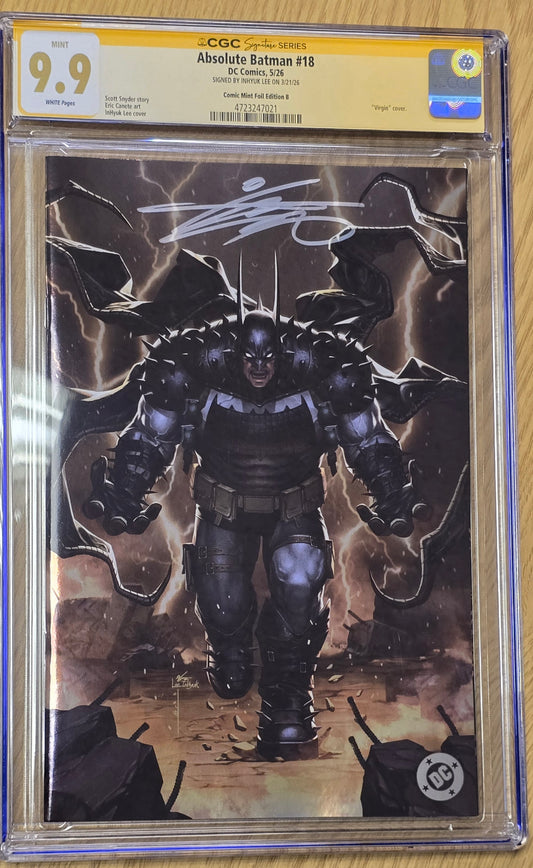 ABSOLUTE BATMAN #18 INHYUK LEE MEGACON SPOT FOIL VIRGIN VARIANT LIMITED TO 800 COPIES CGC SS 9.9