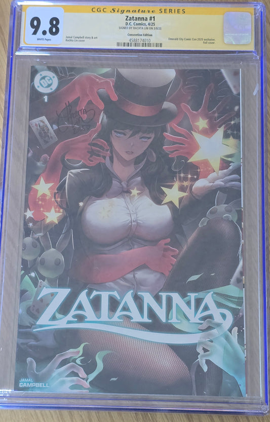 ZATANNA #1 RACHTA LIN FOIL ECCC 2025 VARIANT LIMITED TO 1000 COPIES CGC SS 9.8
