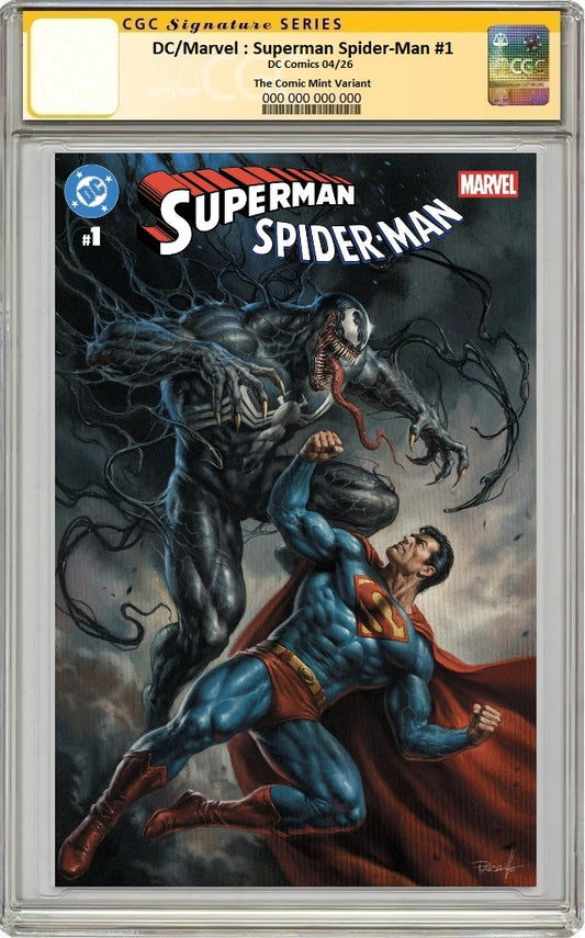 DC MARVEL SUPERMAN SPIDER-MAN #1 LUCIO PARILLO VARIANT LIMITED TO 800 COPIES CGC SS PREORDER