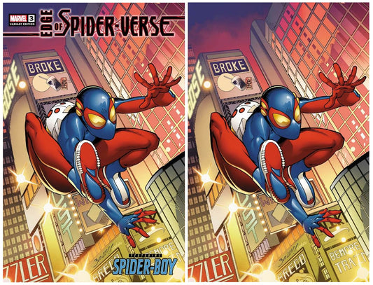 EDGE OF SPIDER-VERSE #3 MARK BAGLEY TRADE/VIRGIN VARIANT SET 'ULTIMATE SPIDER-MAN #1 HOMAGE' LIMITED TO 1000 SETS