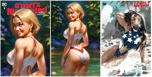 GNORTS ILLUSTRATED SWIMSUIT EDITION #1 WILL JACK TRADE/VIRGIN VARIANT SET LIMITED TO 1500 SETS + 1:25 VILLALOBOS VARIANT