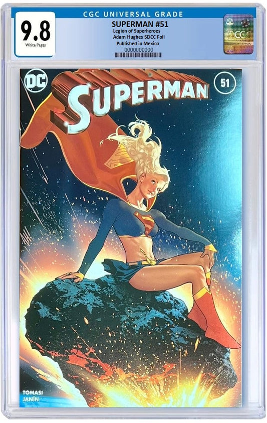 SUPERMAN #51 LOSH ADAM HUGHES MEXICAN FOIL SDCC VARIANT LIMITED TO 1000 COPIES CGC 9.8