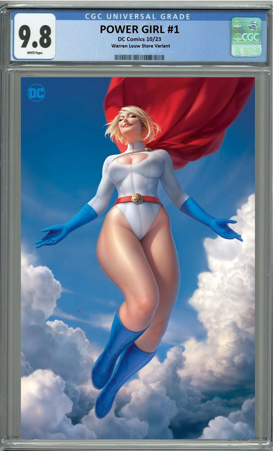 POWER GIRL #1 WARREN LOUW CLASSIC COSTUME EXCLUSIVE VIRGIN VARIANT LIMITED TO 1000 COPIES CGC 9.8 PREORDER