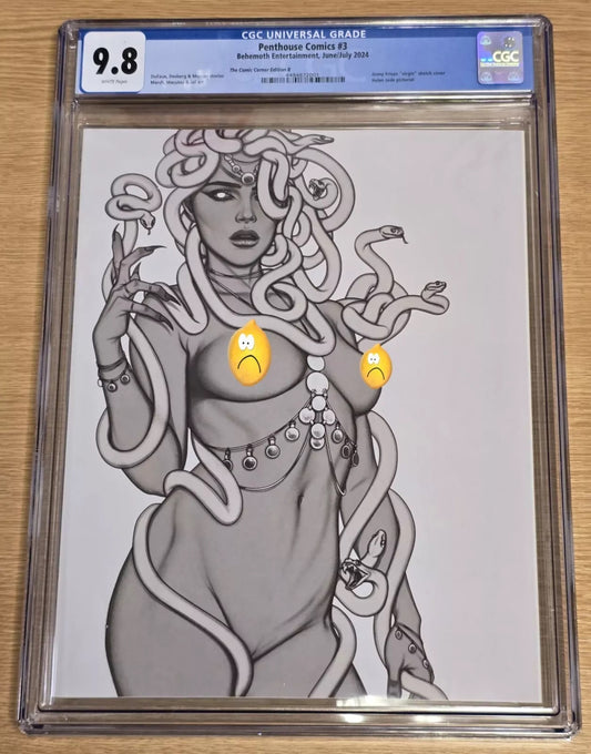 PENTHOUSE COMICS #3 JENNY FRISON NSFW B&W VARIANT LIMITED TO 250 COPIES CGC 9.8